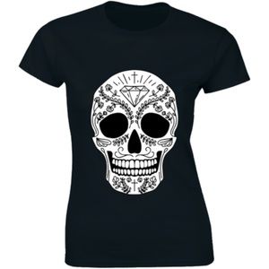 Half It Tops - Calavera Skull Mexican of Dead Holiday T-shirt Tee Half It Tops - Calavera Skull Mexican of Dead Holiday T-shirt Tee